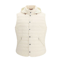 Beige Polyester Sleveless Jacket