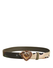 Green Camouflage Devotion Metal Buckle Belt