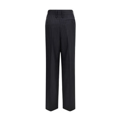 Gray Fleece Wool Casual Pants
