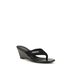 Black Polyamide Wedge Sandals