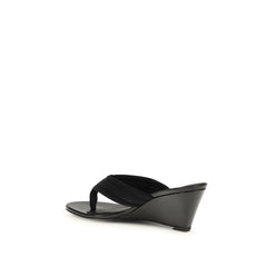 Black Polyamide Wedge Sandals