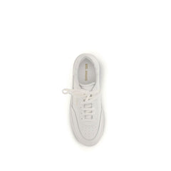 White Calf Leather Bos Taurus Platform Sneakers