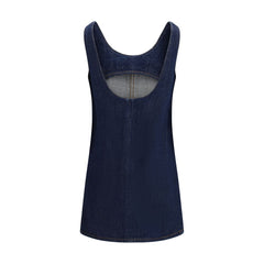 Blue Cotton Casual Dress