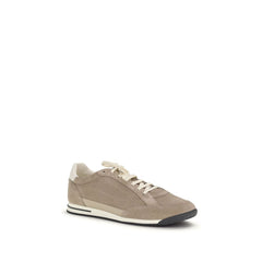 Beige Calf Leather Bos Taurus Low Top Sneakers