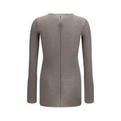 Brown Cotton Long Sleeve T-Shirt