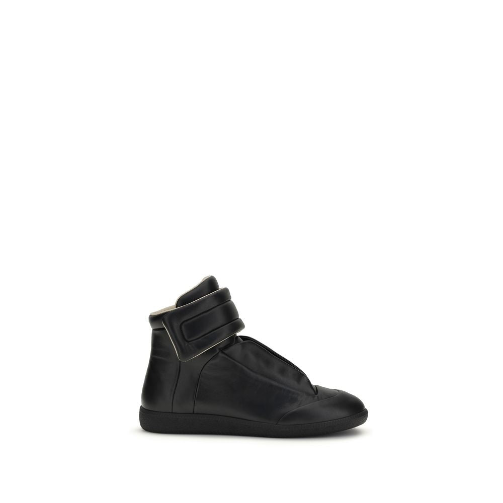 Black Calf Leather Bos Taurus High Top Sneakers