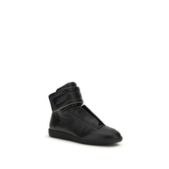 Black Calf Leather Bos Taurus High Top Sneakers