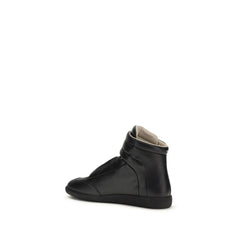 Black Calf Leather Bos Taurus High Top Sneakers