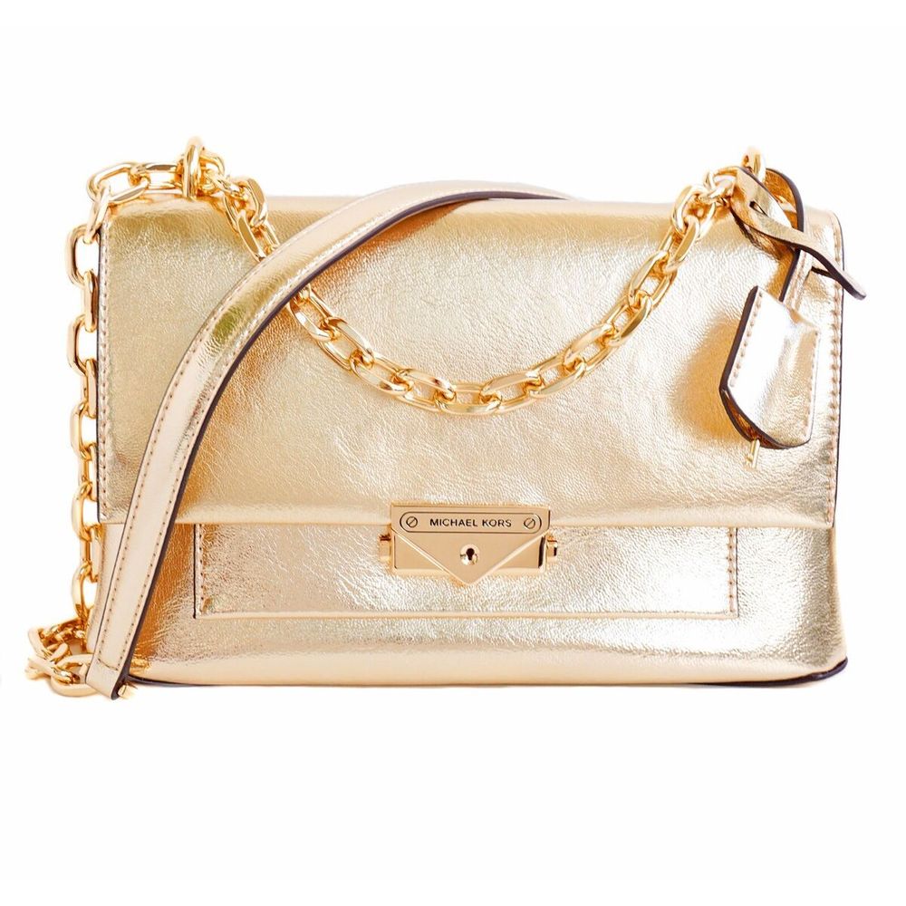 Gold Leather Shoulder Bag