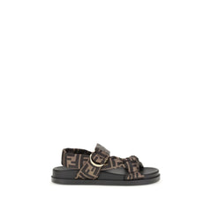Brown Polyester Sandals