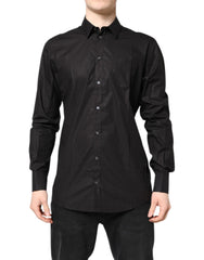 Black GOLD Cotton Collared Formal Dress Shirt