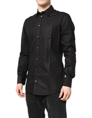 Black GOLD Cotton Collared Formal Dress Shirt