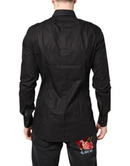 Black GOLD Cotton Collared Formal Dress Shirt