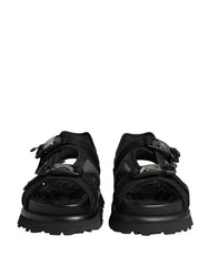 Black Logo Detailed Men Chunky Sandals Shoes
