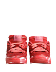 Red Distressed Suede Men Sneakers Shoes