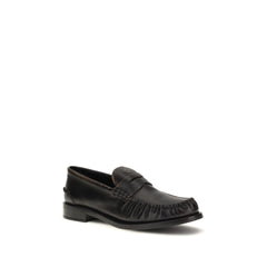 Black Calf Leather Bos Taurus Slip-On Loafers