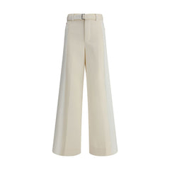 White Polyester Casual Pants