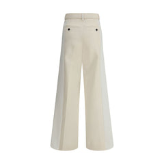 White Polyester Casual Pants