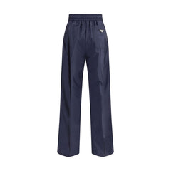 Blue Recycled Polyamide Casual Pants