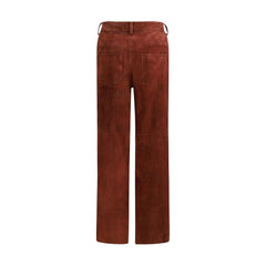 Bordeaux Leather Casual Pants