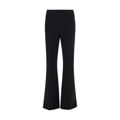 Black Elastane Flared Pants