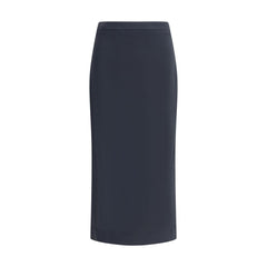 Black Viscose Midi Skirt