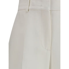 White Viscose Casual Pants