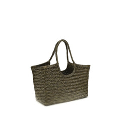 Bicolor Buffalo Leather Shoulder Bag