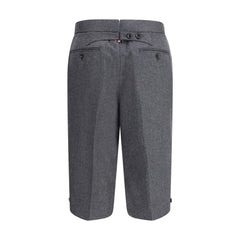 Gray Wool Bermuda Shorts