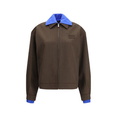 Brown Fleece Wool Bomber