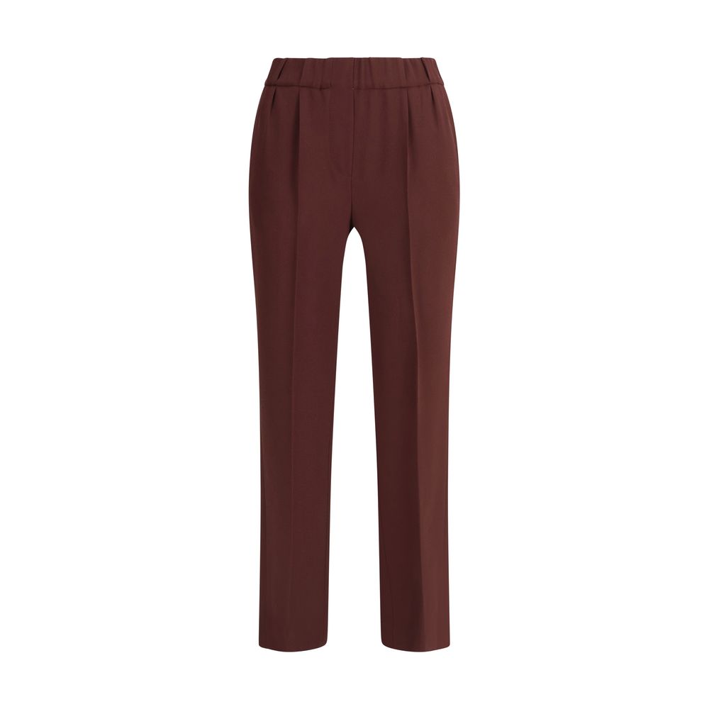 Bordeaux Acetate Casual Pants