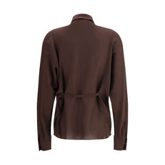 Brown Polyester Dress Shirt