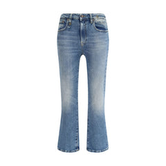 جينز قطن أزرق واسع