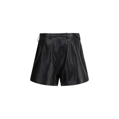 Black Calf Leather Bos Taurus Bermuda Shorts