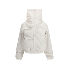 Gray Polyamide Full-Length Jacket