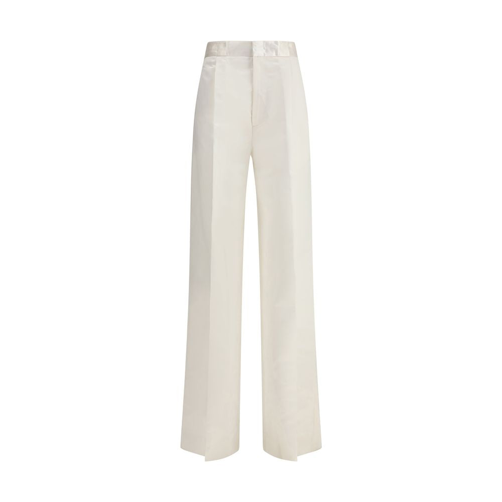 Beige Silk Pants