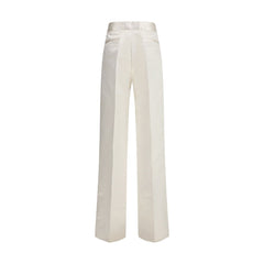 Beige Silk Pants