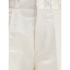 Beige Silk Pants