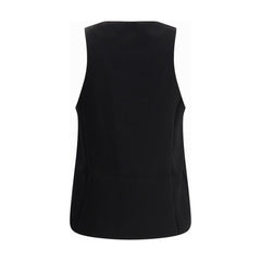Black Silk Sleeveles T-Shirt