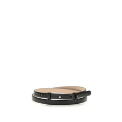 Black Leather Thin Belt