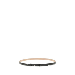 Black Leather Thin Belt