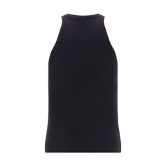 Black Cotton Sleeveles T-Shirt