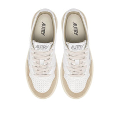 White Goatskin Low Top Sneakers