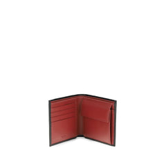 محفظة Bos Taurus من جلد العجل الأسود