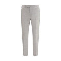 Gray Fleece Wool Dress Pants