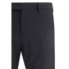 Black Fleece Wool Pants