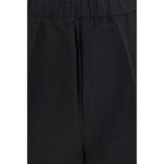 Black Viscose Bermuda Shorts