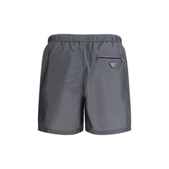 Gray Recycled Polyamide Short And Mini Shorts