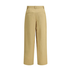 Beige Cotton Casual Pants