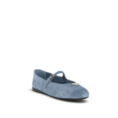 Blue Goatskin Ballet Flats